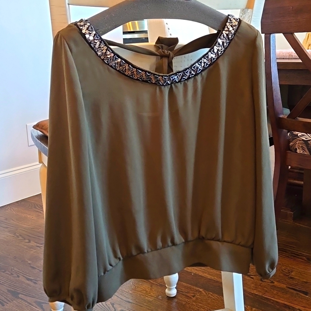 Sequin Neck Top